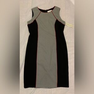 Evan Picone Sleeveless Black White Red Sheath Dress Elegant Stylish Night Out 12